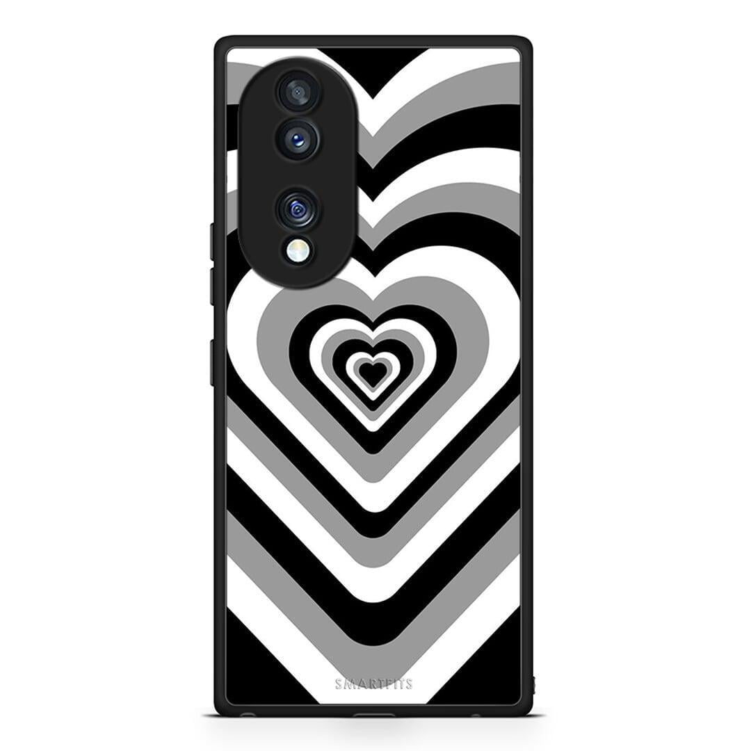 Θήκη Honor 70 5G Black Hearts από τη Smartfits με σχέδιο στο πίσω μέρος και μαύρο περίβλημα | Honor 70 5G Black Hearts Case with Colorful Back and Black Bezels