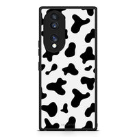 Thumbnail for Θήκη Honor 70 5G Cow Print από τη Smartfits με σχέδιο στο πίσω μέρος και μαύρο περίβλημα | Honor 70 5G Cow Print Case with Colorful Back and Black Bezels