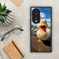 Thumbnail for Θήκη Honor 70 5G Duck Face από τη Smartfits με σχέδιο στο πίσω μέρος και μαύρο περίβλημα | Honor 70 5G Duck Face Case with Colorful Back and Black Bezels