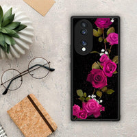 Thumbnail for Θήκη Honor 70 5G Flower Red Roses από τη Smartfits με σχέδιο στο πίσω μέρος και μαύρο περίβλημα | Honor 70 5G Flower Red Roses Case with Colorful Back and Black Bezels