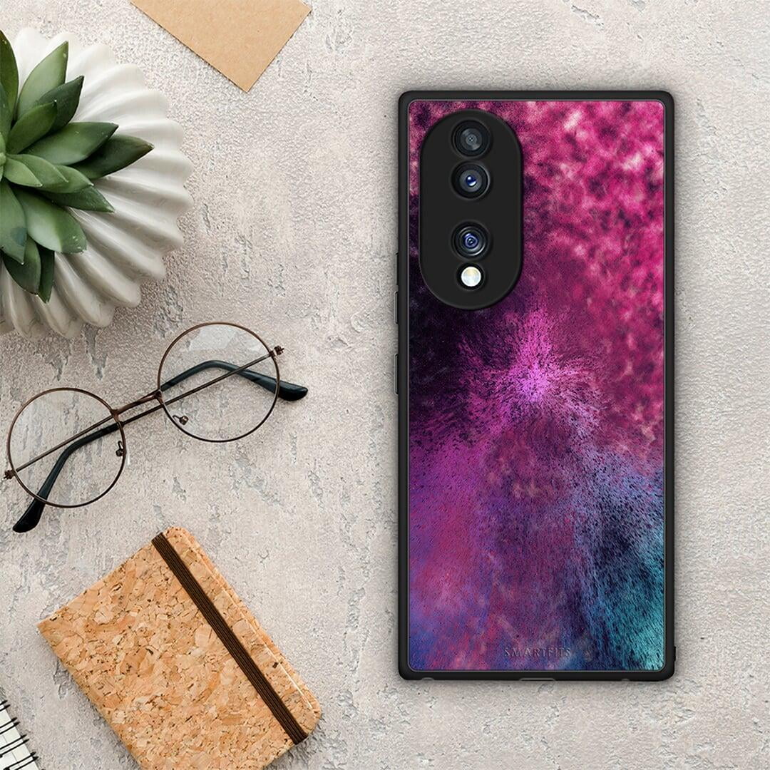 Θήκη Honor 70 5G Galactic Aurora από τη Smartfits με σχέδιο στο πίσω μέρος και μαύρο περίβλημα | Honor 70 5G Galactic Aurora Case with Colorful Back and Black Bezels