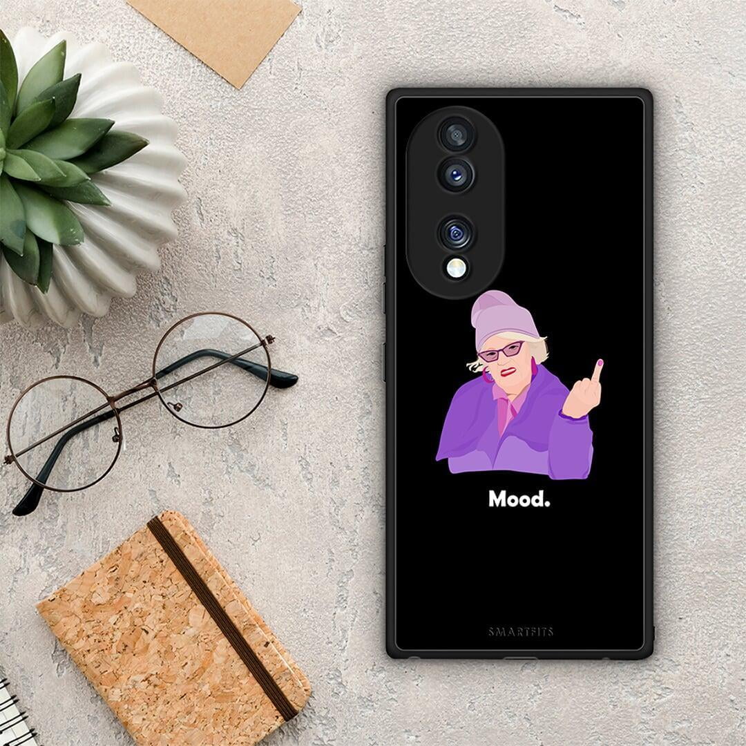Θήκη Honor 70 5G Grandma Mood Black από τη Smartfits με σχέδιο στο πίσω μέρος και μαύρο περίβλημα | Honor 70 5G Grandma Mood Black Case with Colorful Back and Black Bezels