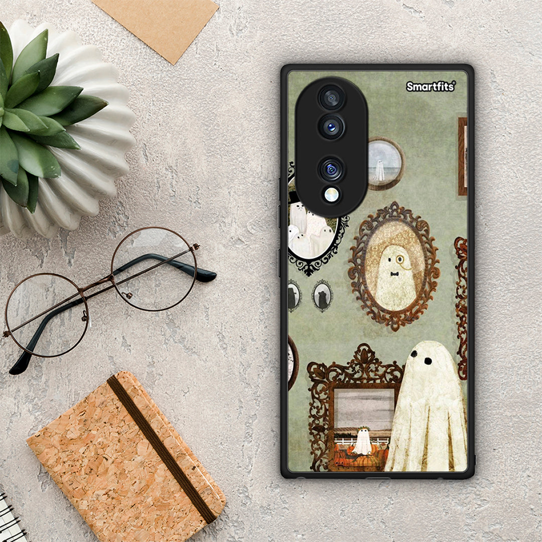Θήκη Honor 70 5G Halloween Ghost Season από τη Smartfits με σχέδιο στο πίσω μέρος και μαύρο περίβλημα | Honor 70 5G Halloween Ghost Season Case with Colorful Back and Black Bezels