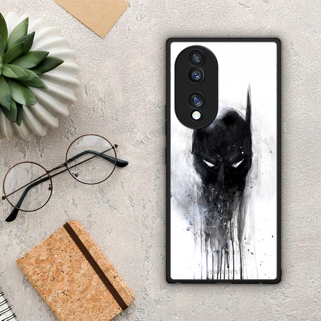 Θήκη Honor 70 5G Hero Paint Bat από τη Smartfits με σχέδιο στο πίσω μέρος και μαύρο περίβλημα | Honor 70 5G Hero Paint Bat Case with Colorful Back and Black Bezels
