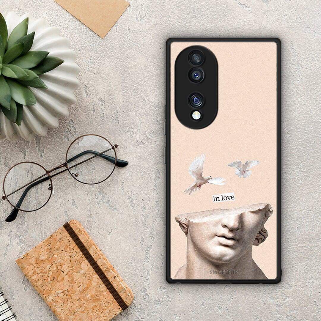 Θήκη Honor 70 5G In Love από τη Smartfits με σχέδιο στο πίσω μέρος και μαύρο περίβλημα | Honor 70 5G In Love Case with Colorful Back and Black Bezels