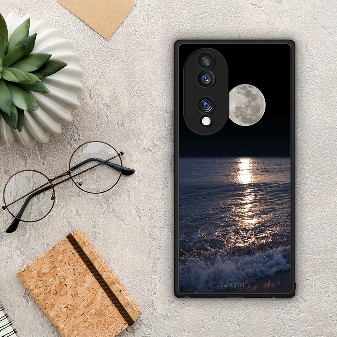 Θήκη Honor 70 5G Landscape Moon από τη Smartfits με σχέδιο στο πίσω μέρος και μαύρο περίβλημα | Honor 70 5G Landscape Moon Case with Colorful Back and Black Bezels