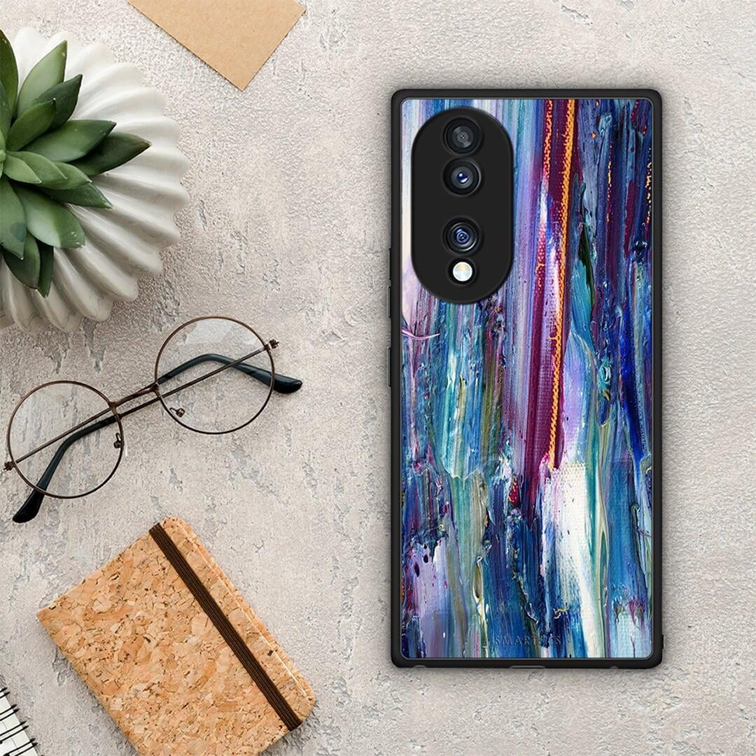 Θήκη Honor 70 5G Paint Winter από τη Smartfits με σχέδιο στο πίσω μέρος και μαύρο περίβλημα | Honor 70 5G Paint Winter Case with Colorful Back and Black Bezels