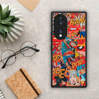 Thumbnail for Θήκη Honor 70 5G PopArt OMG από τη Smartfits με σχέδιο στο πίσω μέρος και μαύρο περίβλημα | Honor 70 5G PopArt OMG Case with Colorful Back and Black Bezels