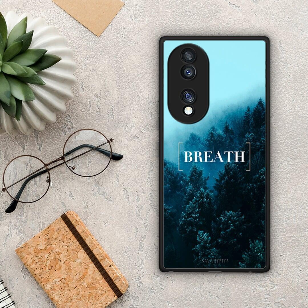 Θήκη Honor 70 5G Quote Breath από τη Smartfits με σχέδιο στο πίσω μέρος και μαύρο περίβλημα | Honor 70 5G Quote Breath Case with Colorful Back and Black Bezels