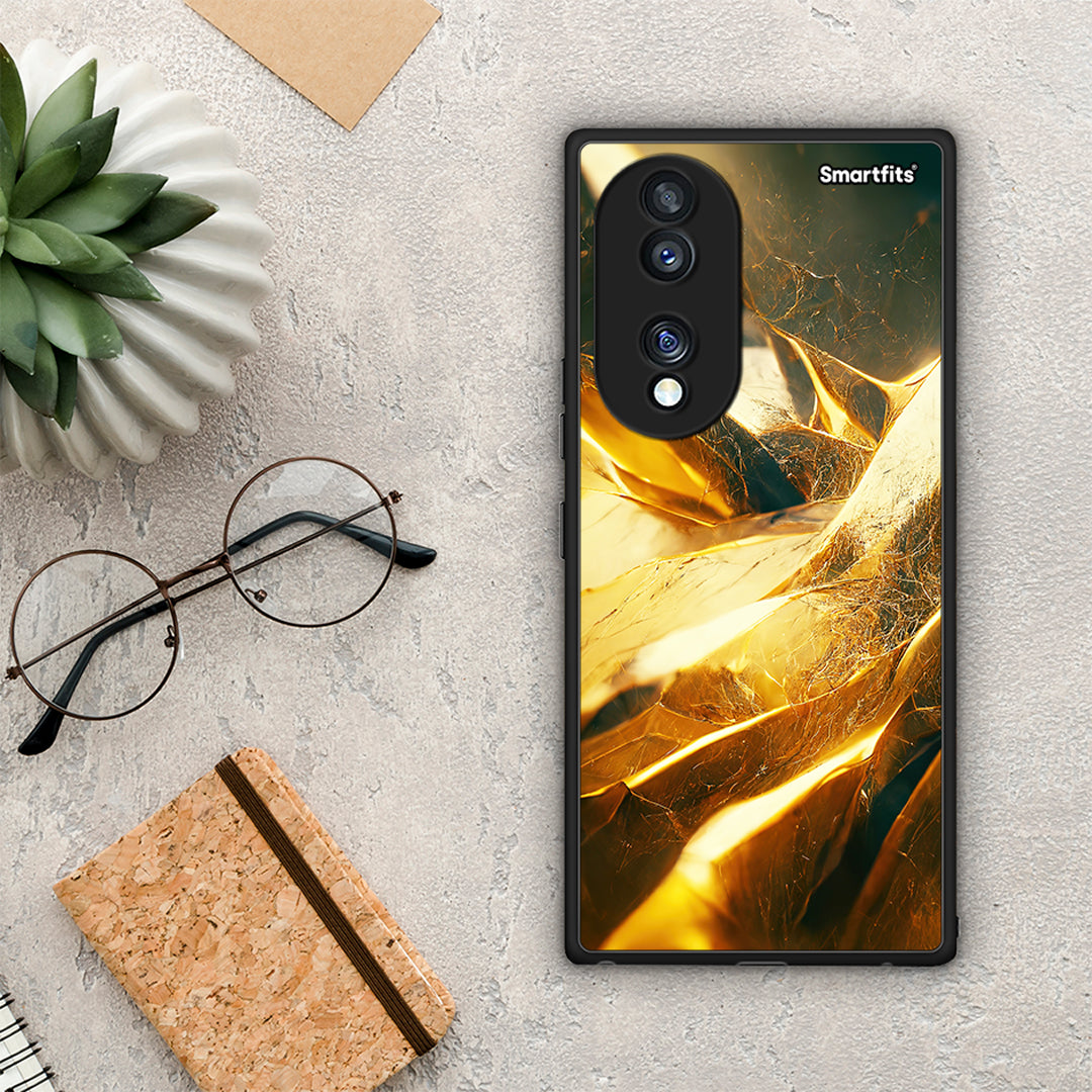 Θήκη Honor 70 5G Real Gold από τη Smartfits με σχέδιο στο πίσω μέρος και μαύρο περίβλημα | Honor 70 5G Real Gold Case with Colorful Back and Black Bezels