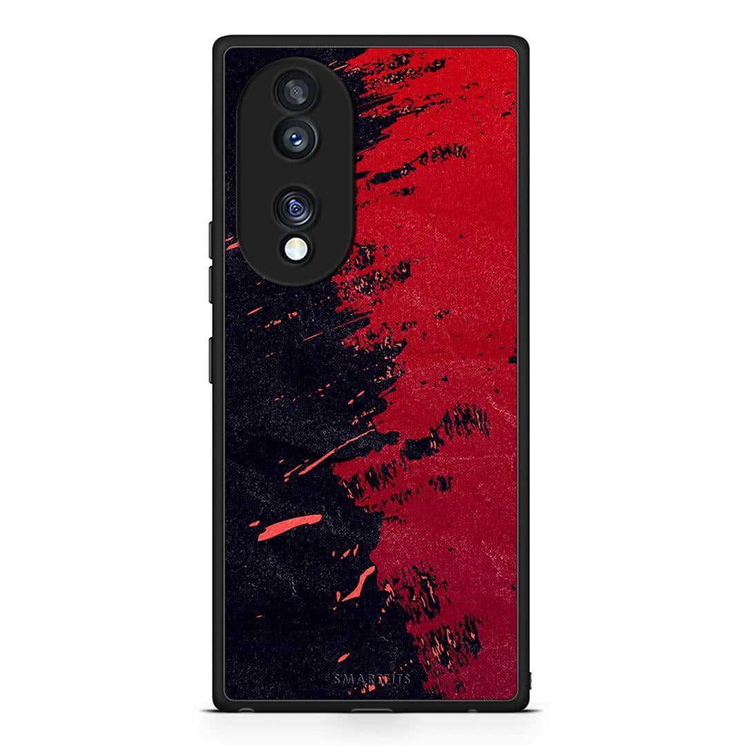 Θήκη Honor 70 5G Red Paint από τη Smartfits με σχέδιο στο πίσω μέρος και μαύρο περίβλημα | Honor 70 5G Red Paint Case with Colorful Back and Black Bezels