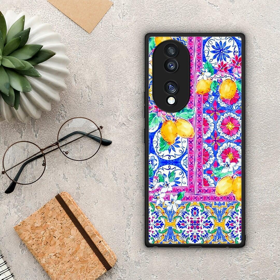 Θήκη Honor 70 5G Retro Spring από τη Smartfits με σχέδιο στο πίσω μέρος και μαύρο περίβλημα | Honor 70 5G Retro Spring Case with Colorful Back and Black Bezels