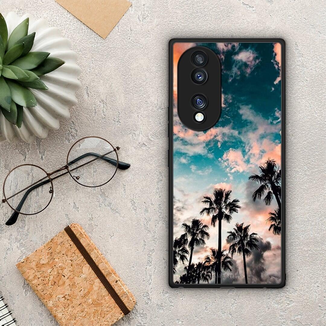 Θήκη Honor 70 5G Summer Sky από τη Smartfits με σχέδιο στο πίσω μέρος και μαύρο περίβλημα | Honor 70 5G Summer Sky Case with Colorful Back and Black Bezels
