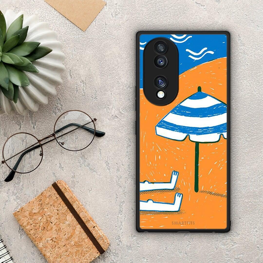 Θήκη Honor 70 5G Summering από τη Smartfits με σχέδιο στο πίσω μέρος και μαύρο περίβλημα | Honor 70 5G Summering Case with Colorful Back and Black Bezels