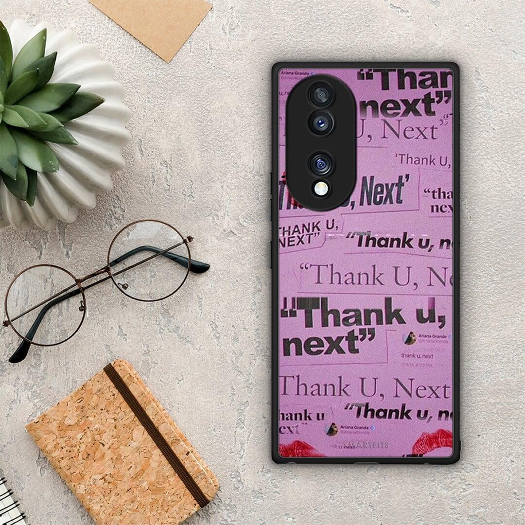 Θήκη Honor 70 5G Thank You Next από τη Smartfits με σχέδιο στο πίσω μέρος και μαύρο περίβλημα | Honor 70 5G Thank You Next Case with Colorful Back and Black Bezels