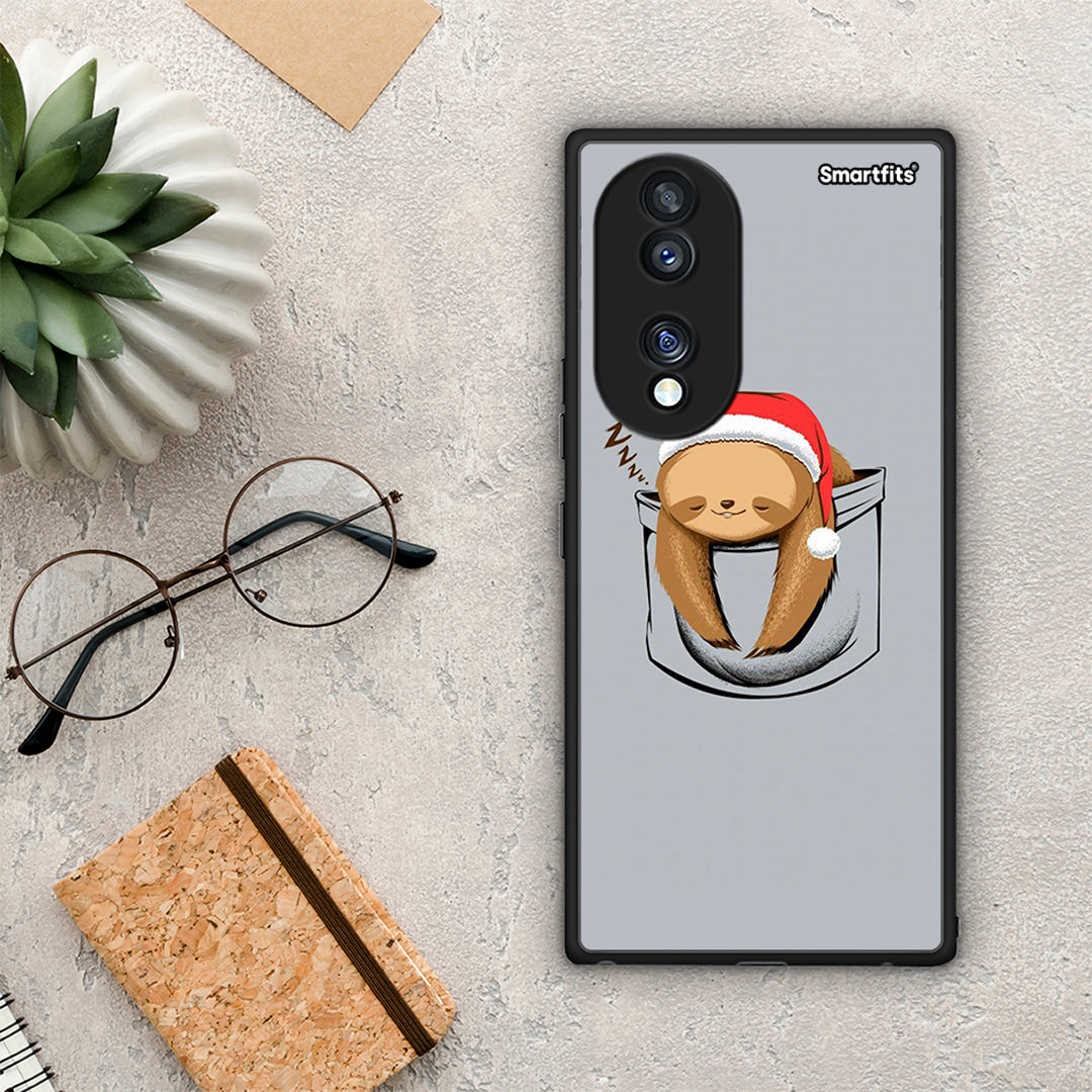 Θήκη Honor 70 5G Xmas Zzzz από τη Smartfits με σχέδιο στο πίσω μέρος και μαύρο περίβλημα | Honor 70 5G Xmas Zzzz Case with Colorful Back and Black Bezels