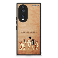 Thumbnail for Θήκη Honor 70 5G You Go Girl από τη Smartfits με σχέδιο στο πίσω μέρος και μαύρο περίβλημα | Honor 70 5G You Go Girl Case with Colorful Back and Black Bezels