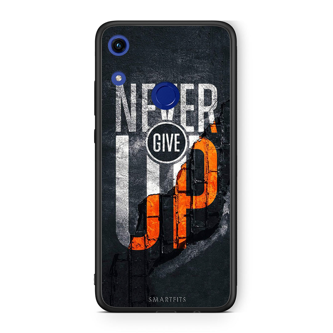 Honor 8A Never Give Up Θήκη Αγίου Βαλεντίνου από τη Smartfits με σχέδιο στο πίσω μέρος και μαύρο περίβλημα | Smartphone case with colorful back and black bezels by Smartfits