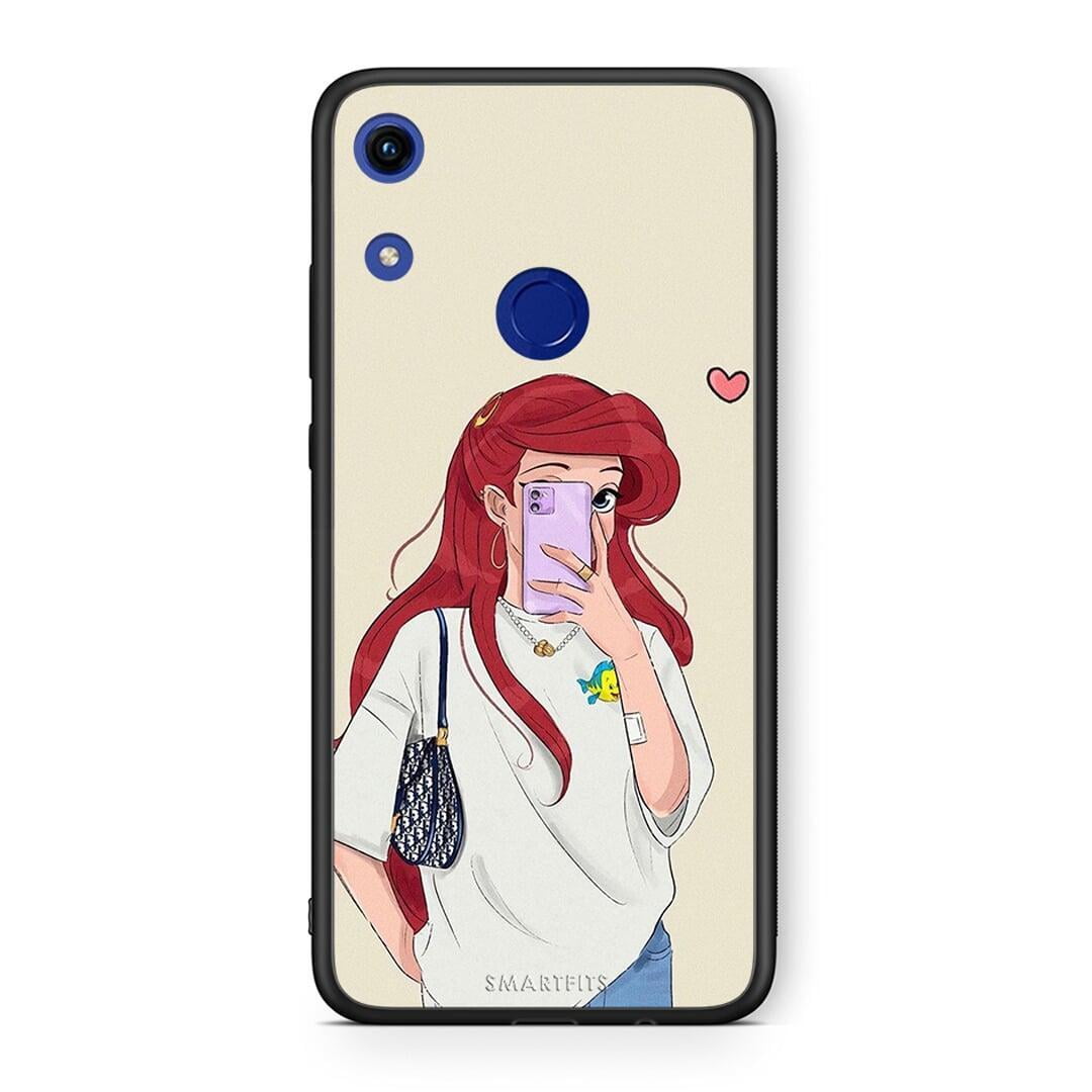 Honor 8A Walking Mermaid Θήκη από τη Smartfits με σχέδιο στο πίσω μέρος και μαύρο περίβλημα | Smartphone case with colorful back and black bezels by Smartfits