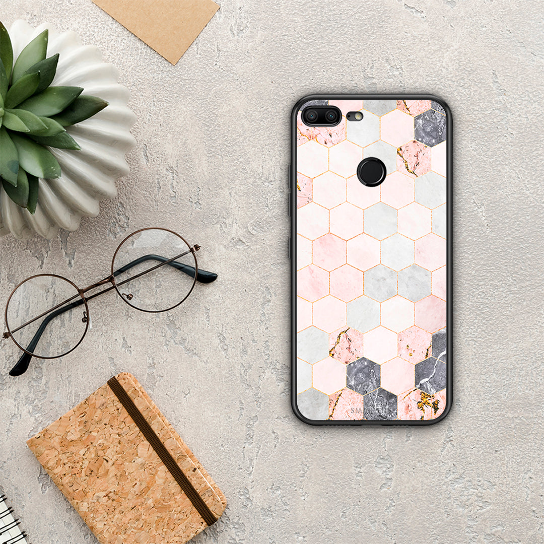 Marble Hexagon Pink - Honor 9 Lite θήκη
