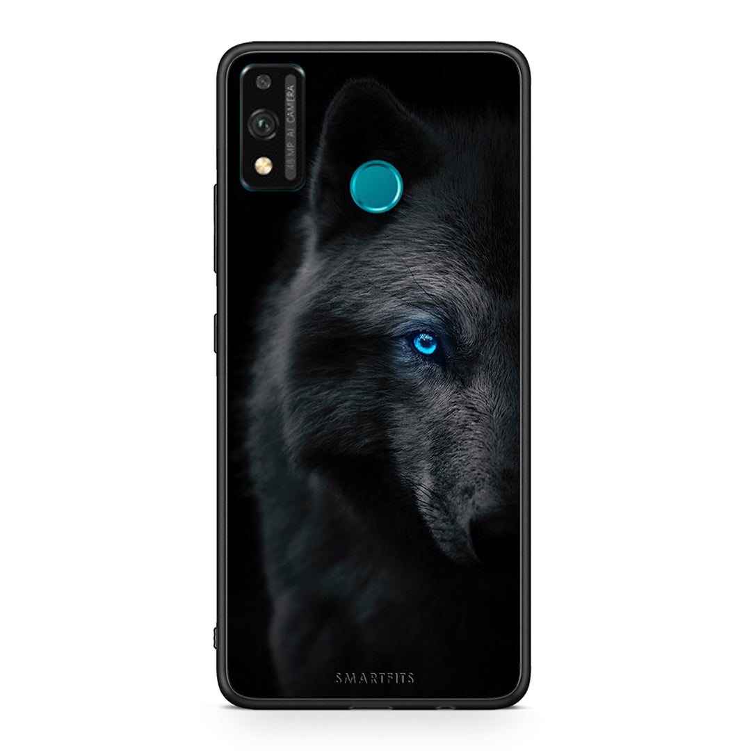 Honor 9X Lite Dark Wolf θήκη από τη Smartfits με σχέδιο στο πίσω μέρος και μαύρο περίβλημα | Smartphone case with colorful back and black bezels by Smartfits