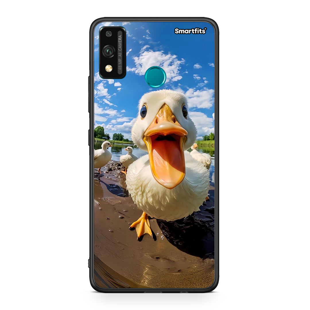 Honor 9X Lite Duck Face θήκη από τη Smartfits με σχέδιο στο πίσω μέρος και μαύρο περίβλημα | Smartphone case with colorful back and black bezels by Smartfits