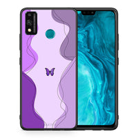 Thumbnail for Θήκη Αγίου Βαλεντίνου Honor 9X Lite Purple Mariposa από τη Smartfits με σχέδιο στο πίσω μέρος και μαύρο περίβλημα | Honor 9X Lite Purple Mariposa case with colorful back and black bezels