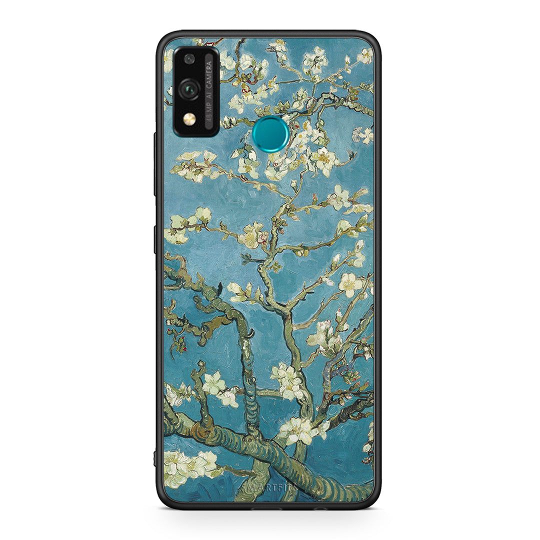 Honor 9X Lite White Blossoms θήκη από τη Smartfits με σχέδιο στο πίσω μέρος και μαύρο περίβλημα | Smartphone case with colorful back and black bezels by Smartfits