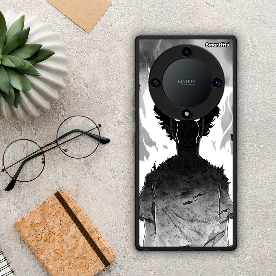 Θήκη Honor Magic5 Lite 5G / X9a Anime Boy από τη Smartfits με σχέδιο στο πίσω μέρος και μαύρο περίβλημα | Honor Magic5 Lite 5G / X9a Anime Boy Case with Colorful Back and Black Bezels