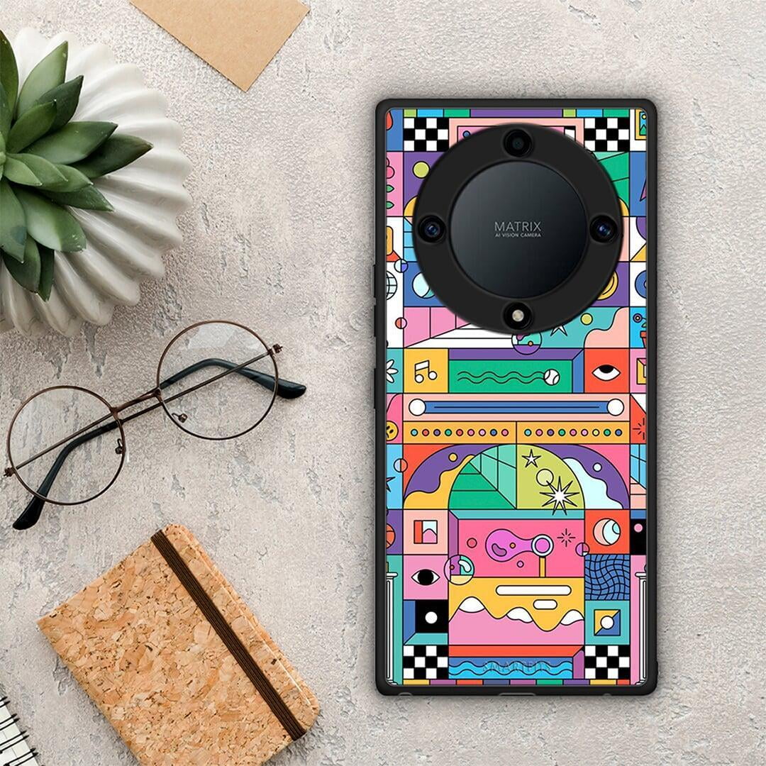 Θήκη Honor Magic5 Lite 5G / X9a Bubbles Soap από τη Smartfits με σχέδιο στο πίσω μέρος και μαύρο περίβλημα | Honor Magic5 Lite 5G / X9a Bubbles Soap Case with Colorful Back and Black Bezels