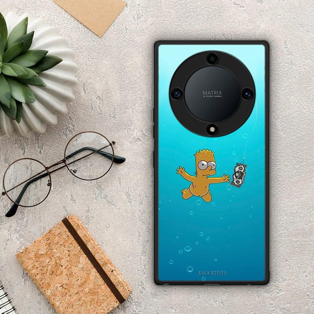 Θήκη Honor Magic5 Lite 5G / X9a Chasing Money από τη Smartfits με σχέδιο στο πίσω μέρος και μαύρο περίβλημα | Honor Magic5 Lite 5G / X9a Chasing Money Case with Colorful Back and Black Bezels