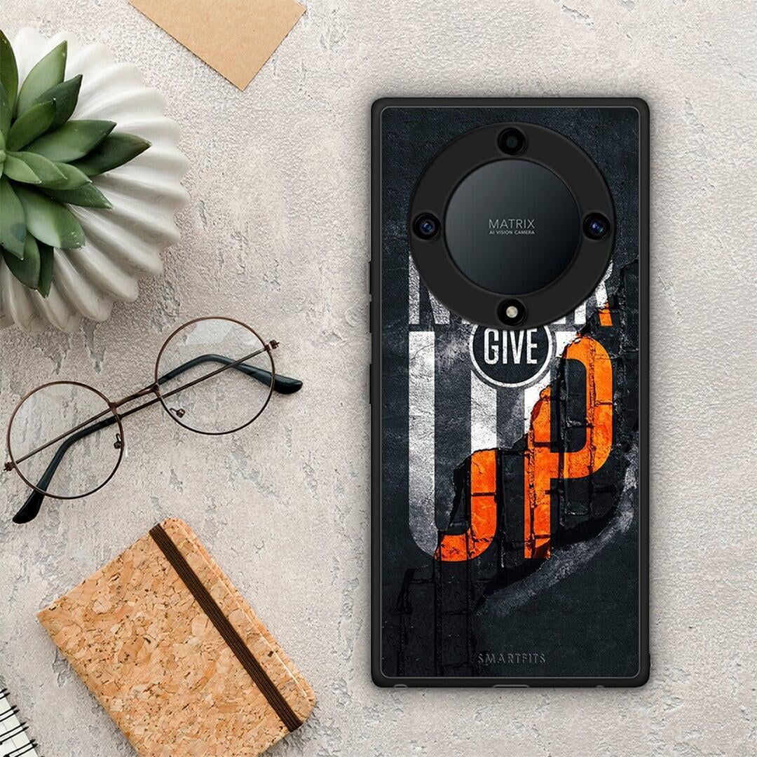 Θήκη Honor Magic5 Lite 5G / X9a Never Give Up από τη Smartfits με σχέδιο στο πίσω μέρος και μαύρο περίβλημα | Honor Magic5 Lite 5G / X9a Never Give Up Case with Colorful Back and Black Bezels