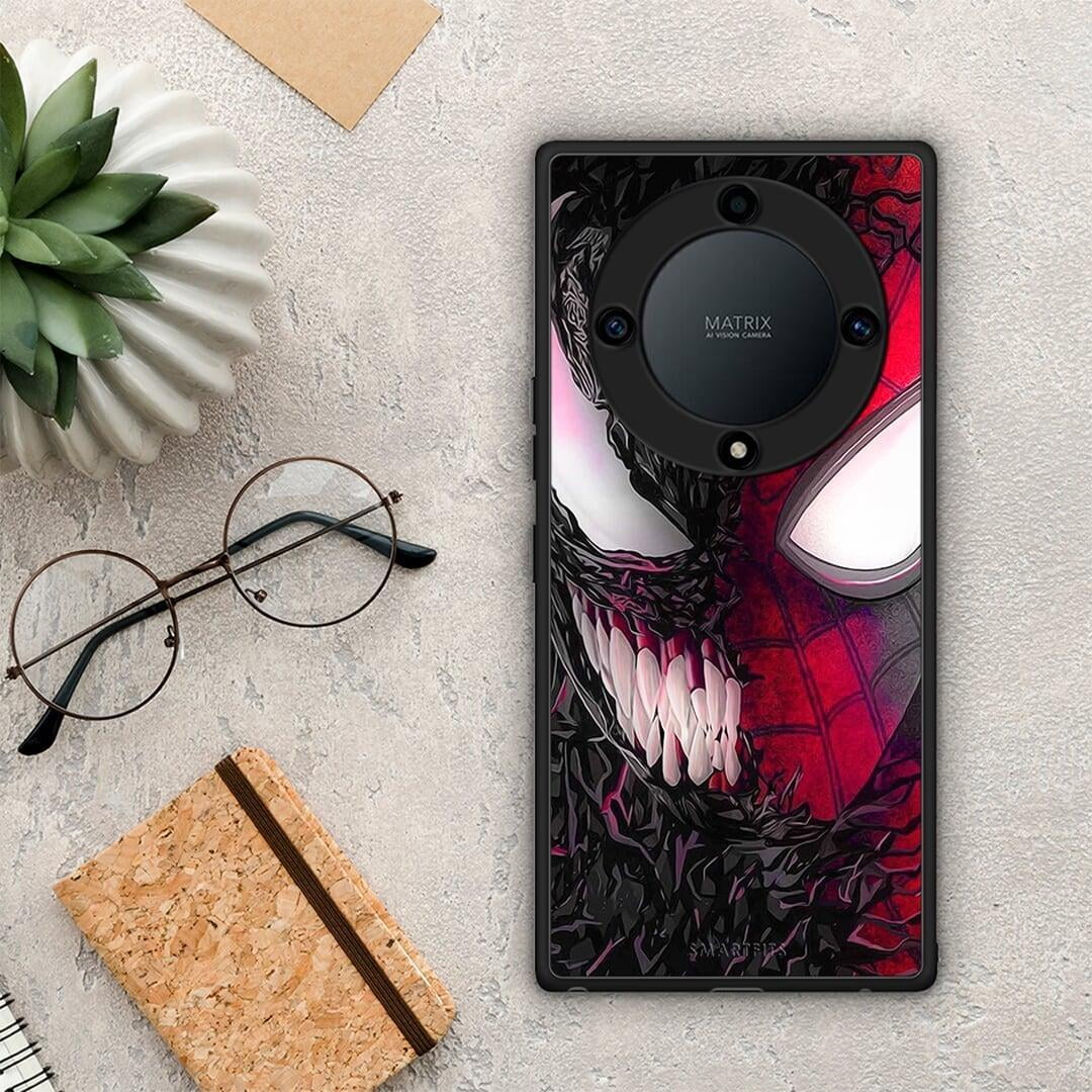 Θήκη Honor Magic5 Lite 5G / X9a PopArt SpiderVenom από τη Smartfits με σχέδιο στο πίσω μέρος και μαύρο περίβλημα | Honor Magic5 Lite 5G / X9a PopArt SpiderVenom Case with Colorful Back and Black Bezels