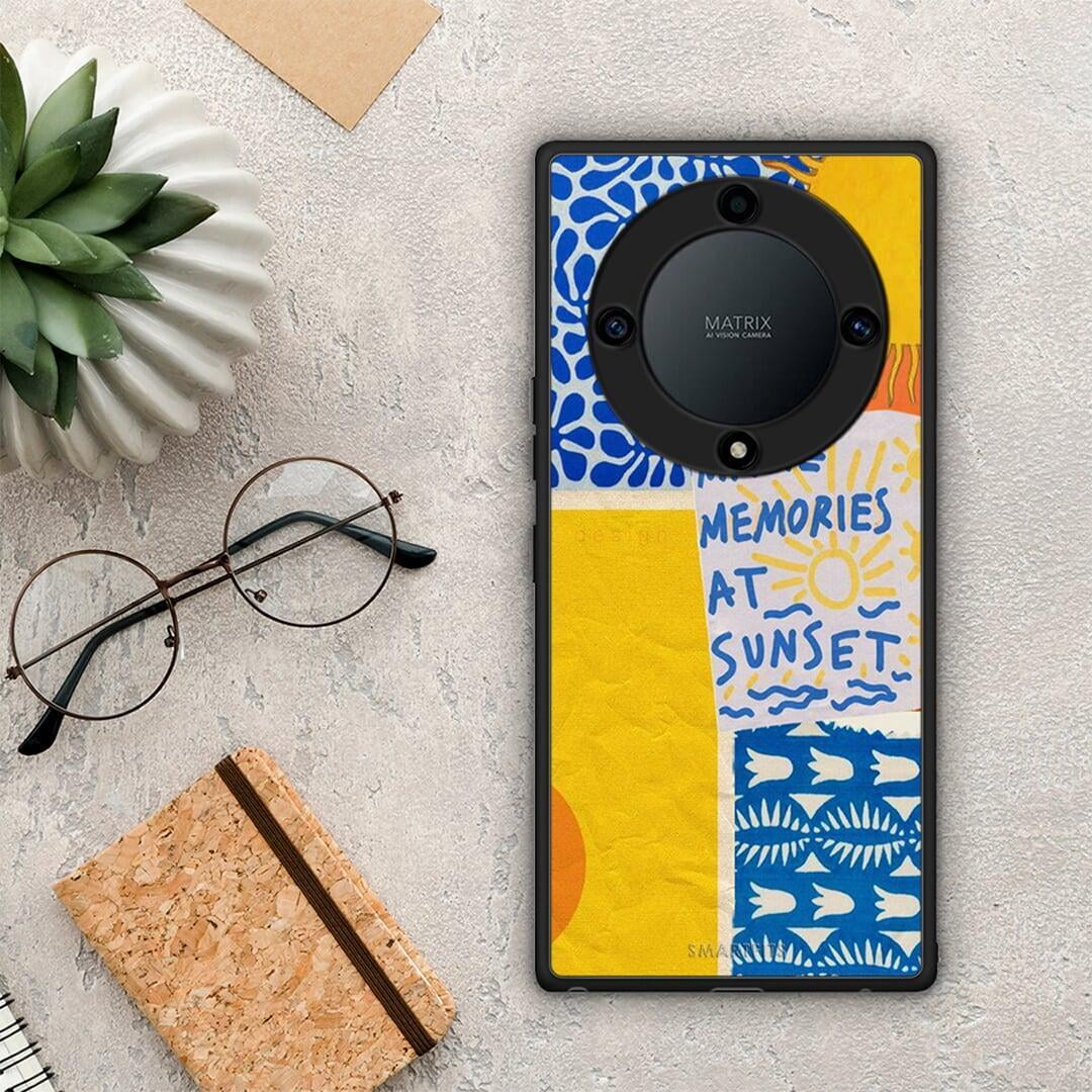 Θήκη Honor Magic5 Lite 5G / X9a Sunset Memories από τη Smartfits με σχέδιο στο πίσω μέρος και μαύρο περίβλημα | Honor Magic5 Lite 5G / X9a Sunset Memories Case with Colorful Back and Black Bezels