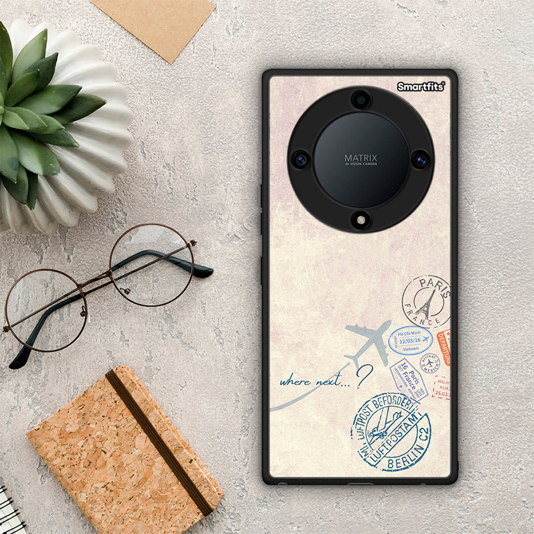 Θήκη Honor Magic5 Lite 5G / X9a Where Next από τη Smartfits με σχέδιο στο πίσω μέρος και μαύρο περίβλημα | Honor Magic5 Lite 5G / X9a Where Next Case with Colorful Back and Black Bezels