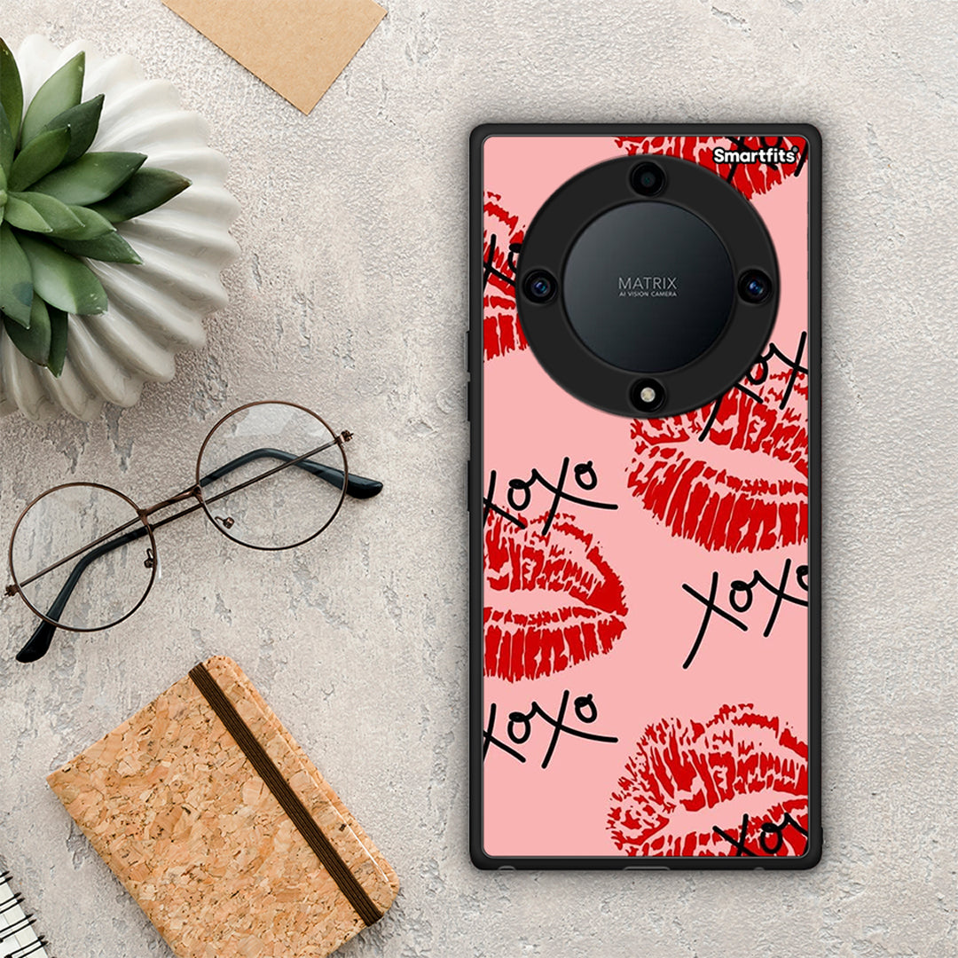 Θήκη Honor Magic5 Lite 5G / X9a XOXO Lips από τη Smartfits με σχέδιο στο πίσω μέρος και μαύρο περίβλημα | Honor Magic5 Lite 5G / X9a XOXO Lips Case with Colorful Back and Black Bezels