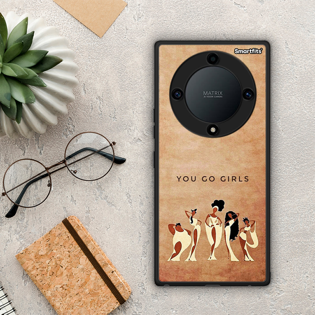 Θήκη Honor Magic5 Lite 5G / X9a You Go Girl από τη Smartfits με σχέδιο στο πίσω μέρος και μαύρο περίβλημα | Honor Magic5 Lite 5G / X9a You Go Girl Case with Colorful Back and Black Bezels