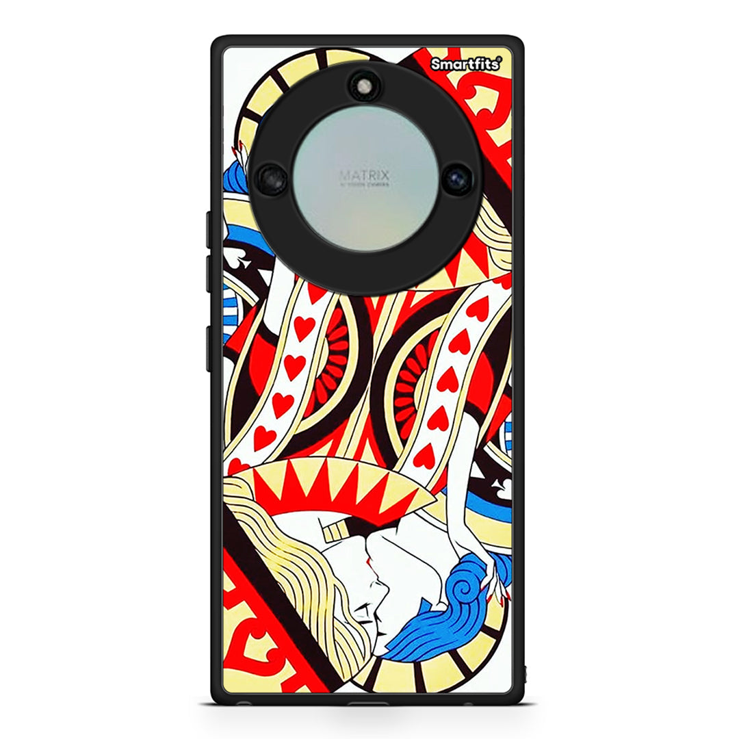 Honor X40 Card Love θήκη από τη Smartfits με σχέδιο στο πίσω μέρος και μαύρο περίβλημα | Smartphone case with colorful back and black bezels by Smartfits