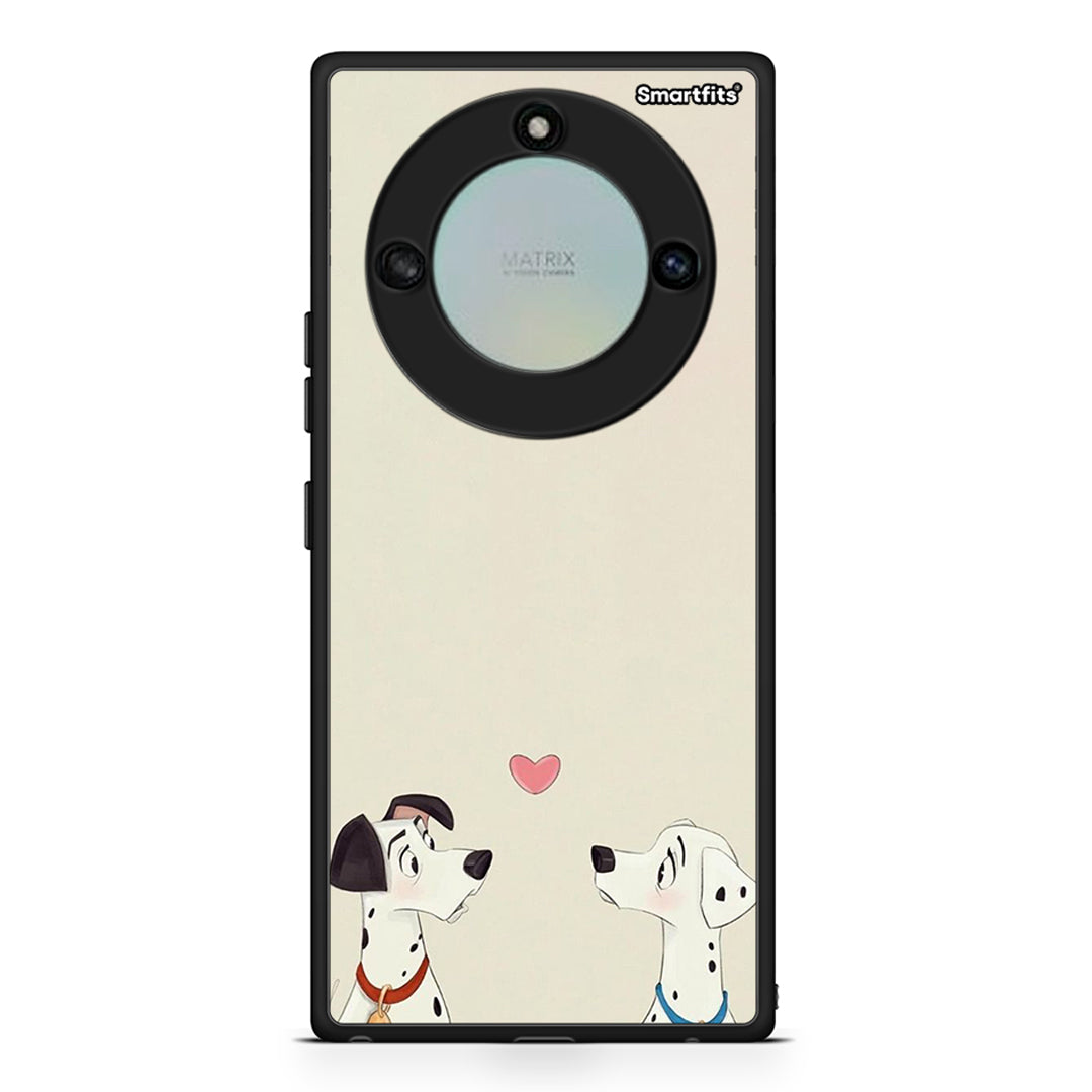 Honor X40 Dalmatians Love θήκη από τη Smartfits με σχέδιο στο πίσω μέρος και μαύρο περίβλημα | Smartphone case with colorful back and black bezels by Smartfits