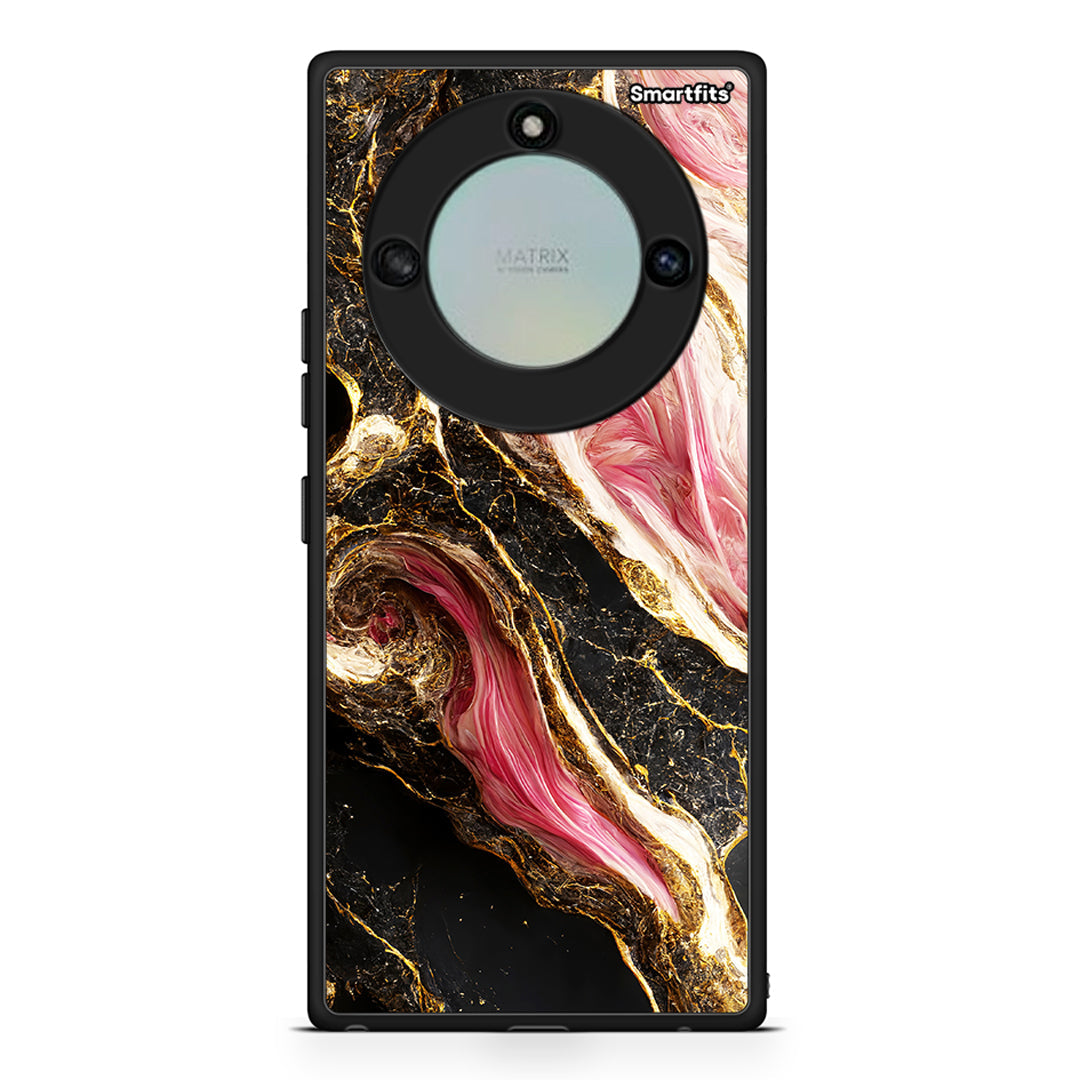 Honor X40 Glamorous Pink Marble θήκη από τη Smartfits με σχέδιο στο πίσω μέρος και μαύρο περίβλημα | Smartphone case with colorful back and black bezels by Smartfits