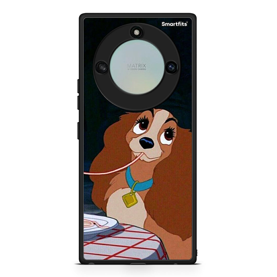 Honor X40 Lady And Tramp 2 Θήκη Αγίου Βαλεντίνου από τη Smartfits με σχέδιο στο πίσω μέρος και μαύρο περίβλημα | Smartphone case with colorful back and black bezels by Smartfits
