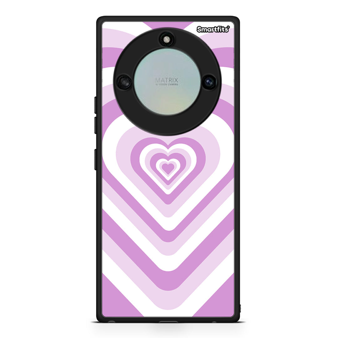Honor X40 Lilac Hearts θήκη από τη Smartfits με σχέδιο στο πίσω μέρος και μαύρο περίβλημα | Smartphone case with colorful back and black bezels by Smartfits