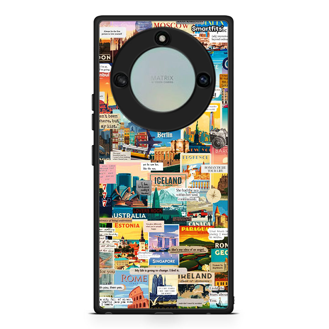 Honor X40 Live To Travel θήκη από τη Smartfits με σχέδιο στο πίσω μέρος και μαύρο περίβλημα | Smartphone case with colorful back and black bezels by Smartfits