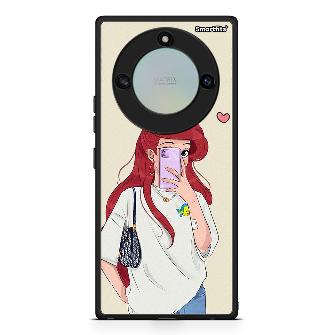 Honor X40 Walking Mermaid Θήκη από τη Smartfits με σχέδιο στο πίσω μέρος και μαύρο περίβλημα | Smartphone case with colorful back and black bezels by Smartfits