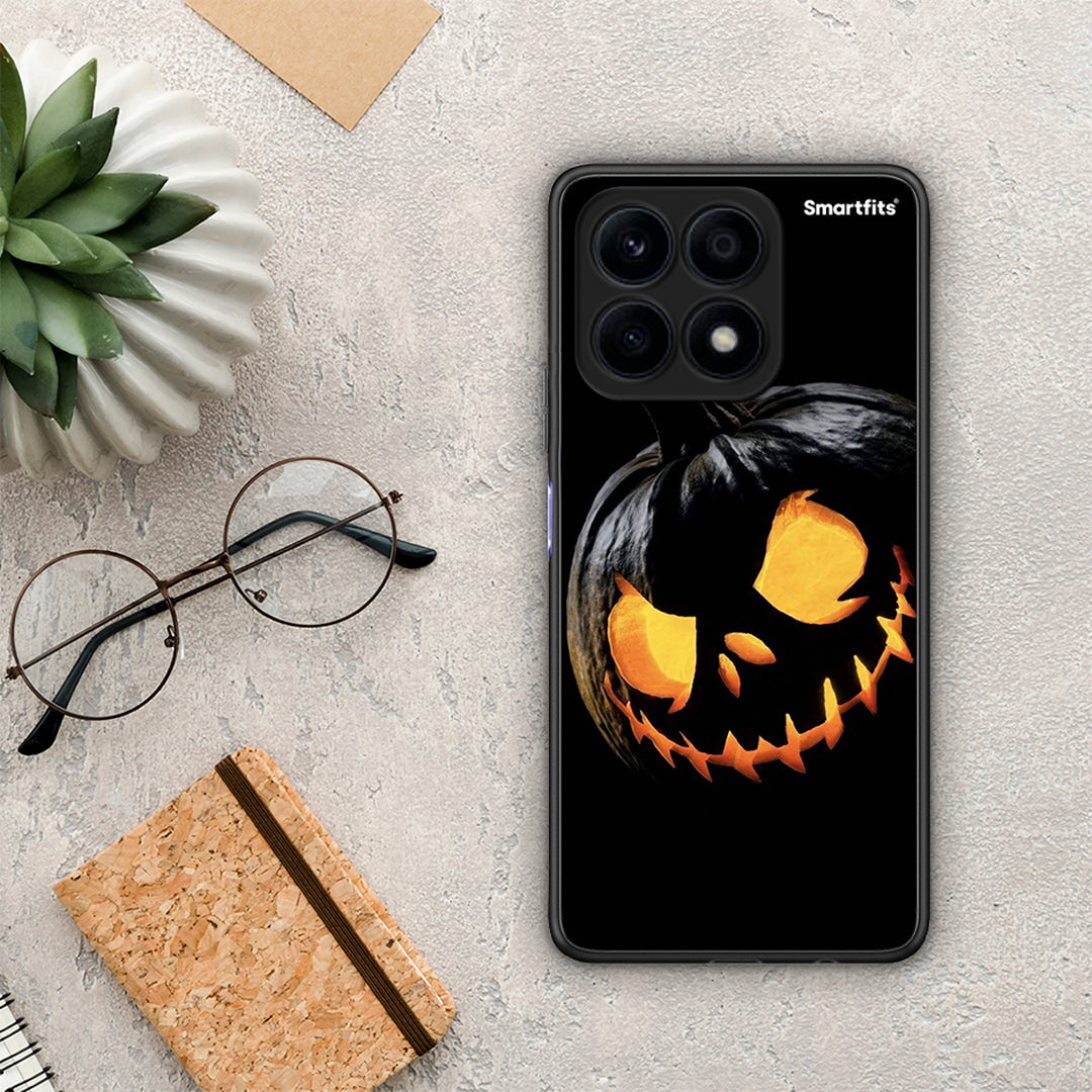 Θήκη Honor X8a Halloween Scary Pumpkin από τη Smartfits με σχέδιο στο πίσω μέρος και μαύρο περίβλημα | Honor X8a Halloween Scary Pumpkin Case with Colorful Back and Black Bezels