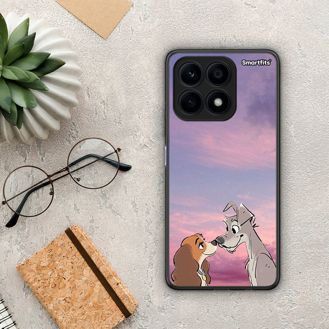 Θήκη Honor X8a Lady And Tramp από τη Smartfits με σχέδιο στο πίσω μέρος και μαύρο περίβλημα | Honor X8a Lady And Tramp Case with Colorful Back and Black Bezels