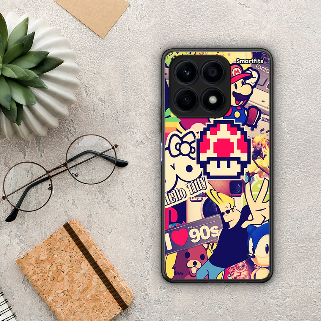 Θήκη Honor X8a Love The 90s από τη Smartfits με σχέδιο στο πίσω μέρος και μαύρο περίβλημα | Honor X8a Love The 90s Case with Colorful Back and Black Bezels