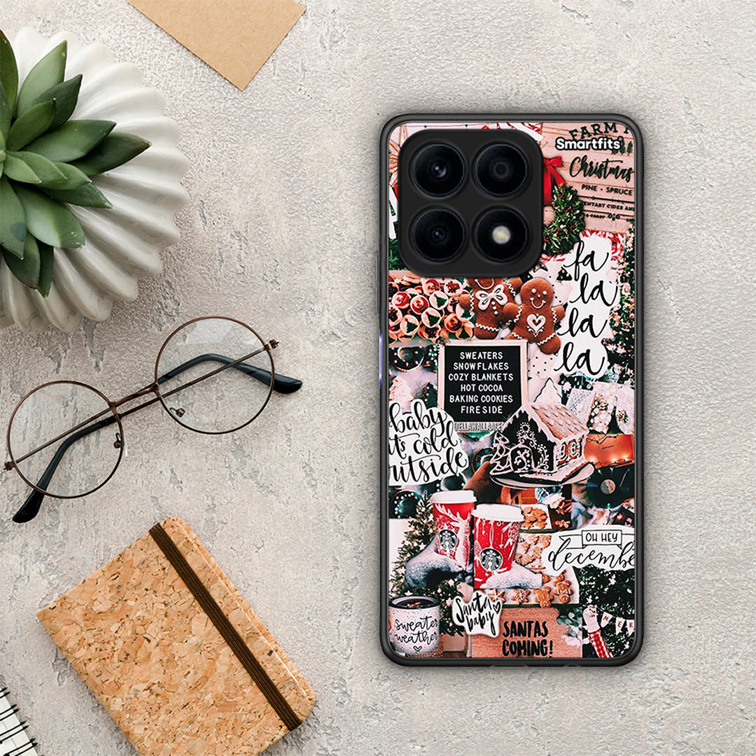 Θήκη Honor X8a Xmas Habbits από τη Smartfits με σχέδιο στο πίσω μέρος και μαύρο περίβλημα | Honor X8a Xmas Habbits Case with Colorful Back and Black Bezels
