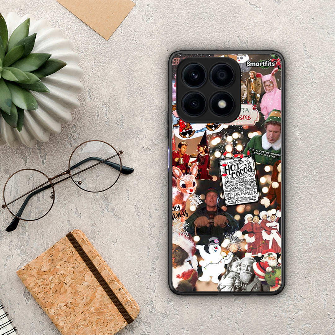 Θήκη Honor X8a Xmas Movies από τη Smartfits με σχέδιο στο πίσω μέρος και μαύρο περίβλημα | Honor X8a Xmas Movies Case with Colorful Back and Black Bezels