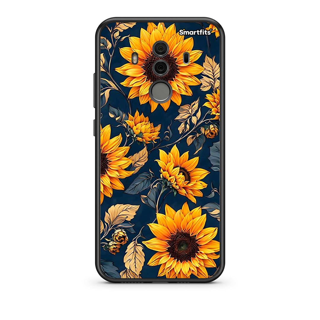 Huawei Mate 10 Pro Autumn Sunflowers Θήκη από τη Smartfits με σχέδιο στο πίσω μέρος και μαύρο περίβλημα | Smartphone case with colorful back and black bezels by Smartfits